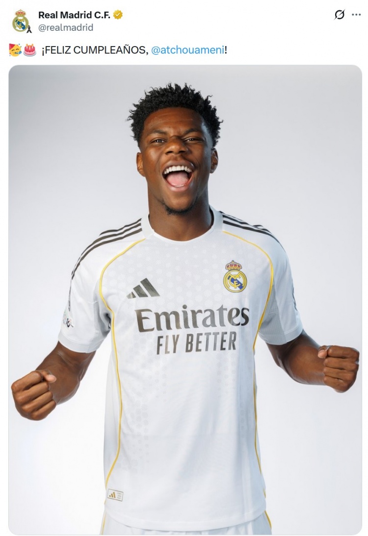 半岛体育官方网站-皇马祝琼阿梅尼26岁生日快乐，球员加盟以来出战174场斩获8冠